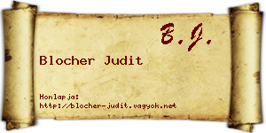 Blocher Judit névjegykártya